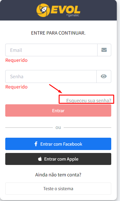Esqueceu sua Senha?